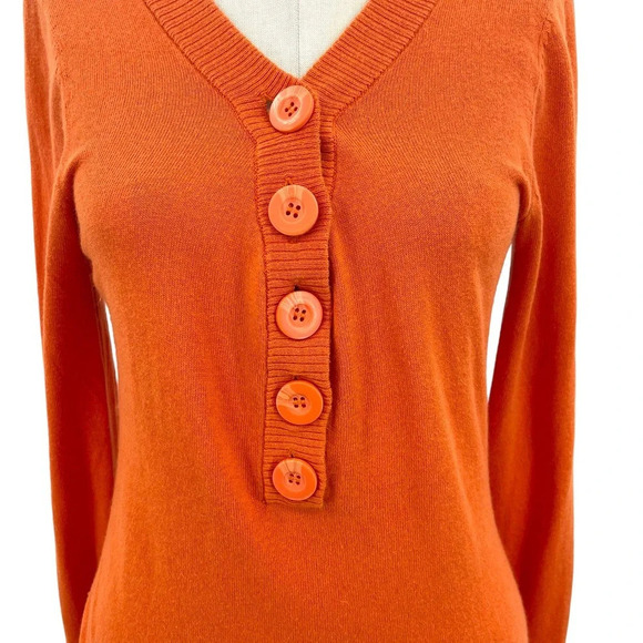 Sundance Henley Cotton Rabbit Hair Sweater Orange Size Small - Picture 3 of 9